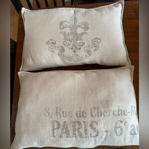 Restoration Hardware vintage French theme pillow covers